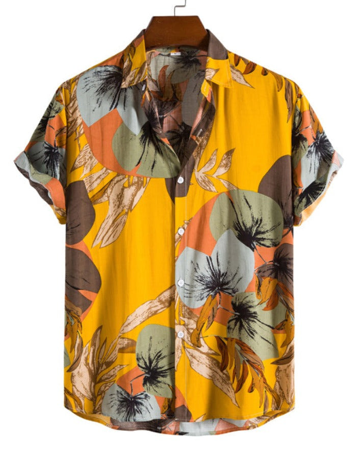 SHOPIQAT Men's Fashion Trend Casual Cotton Printed Short Sleeve Shirt - Premium from shopiqat - Just $6.500! Shop now at shopiqat